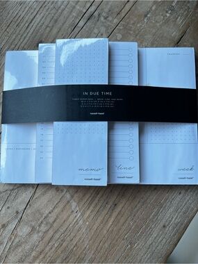 Russell+Hazel In Due Time White Memo, Line & Week Notepad Set New in Wrap